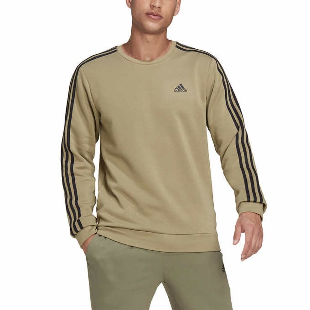 GREEN  NWT Men Crewneck Sweater Sweatshirt Adidas - Picture 2 of 9